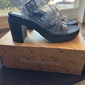 Mix No. 6 Black Women's Heeled Sandals- Size 7 1/2